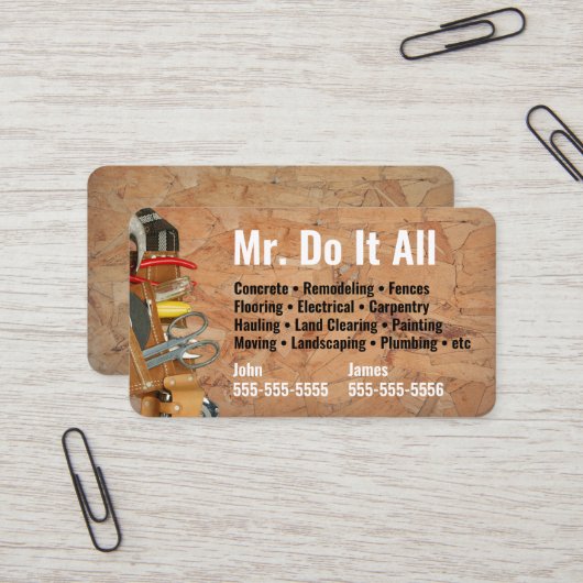 すべてHandyman Business Cardを実行する 名刺 (正面/裏面インサイチュ)