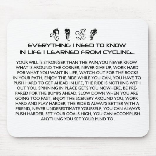 すべてI LEARNED-CYCLE マウスパッド (正面)
