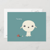 すまないがカードカワイイ子犬の目かわいいはがき ポストカード (正面/裏面)