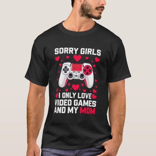 すまない女おもしろいの子バレンタインのギフトゲーム男 Tシャツ (正面)