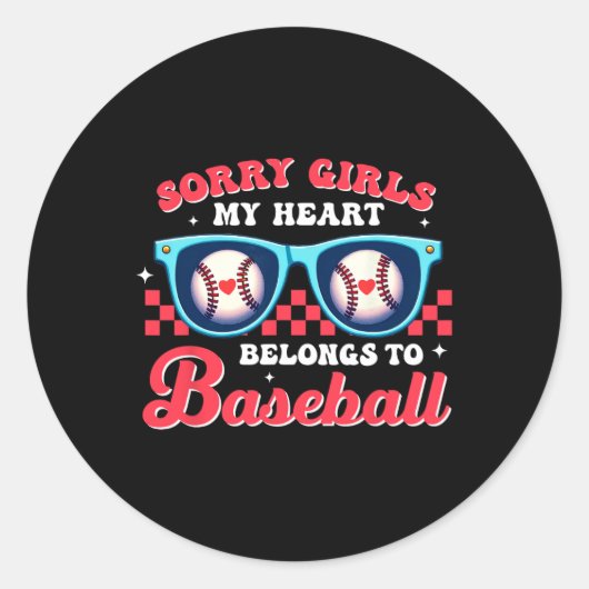 すまない女の子の私のハートは野球少年バレン属 ラウンドシール (正面)