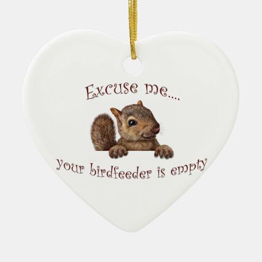 すまない…バーズフィーダが空である セラミックオーナメント (正面)