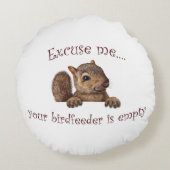 すまない…バーズフィーダが空である ラウンドクッション (裏面)
