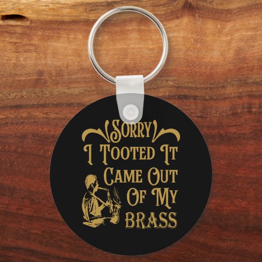 すまん来なに真鍮のサクソフォン キーホルダー (正面)