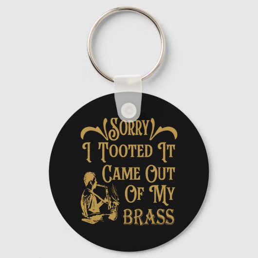 すまん来なに真鍮のサクソフォン キーホルダー (裏面)