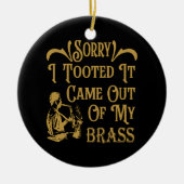 すまん来なに真鍮のサクソフォン セラミックオーナメント (正面)