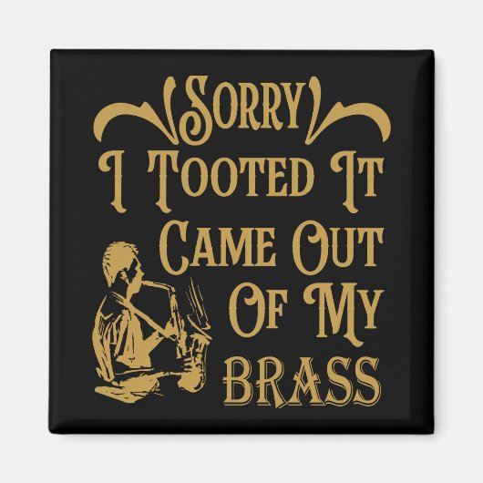 すまん来なに真鍮のサクソフォン マグネット (正面)