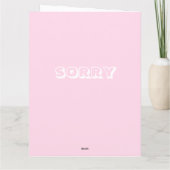 すまん淡いピンクの白モダンはっきりした謝罪 カード (裏面)