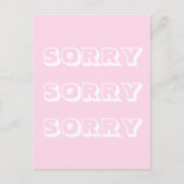 すまん淡いピンクの白モダンはっきりした謝罪 ポストカード (正面)