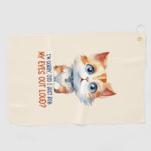 すまん目が転が大きかった?- Sassy Cat ゴルフタオル (横)