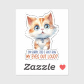 すまん目が転が大きかった？- Sassy Cat シール (シート)