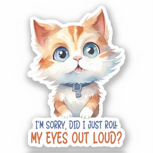 すまん目が転が大きかった？- Sassy Cat シール (正面)