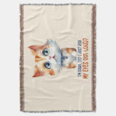 すまん目が転が大きかった？- Sassy Cat スローブランケット (正面縦)