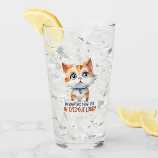 すまん目が転が大きかった？- Sassy Cat タンブラーグラス (アイス正面)