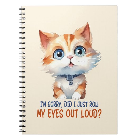 すまん目が転が大きかった？- Sassy Cat ノートブック (正面)