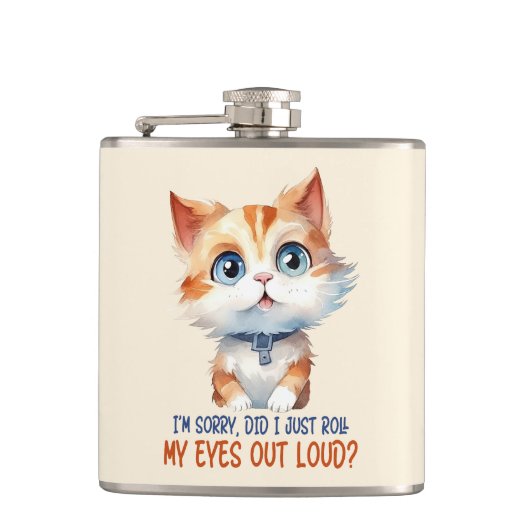 すまん目が転が大きかった？- Sassy Cat フラスク (正面)