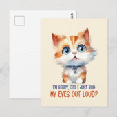 すまん目が転が大きかった?- Sassy Cat ポストカード (正面/裏面)