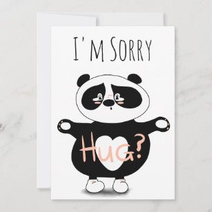 すまん許すかわいいパンダ熊ハグスカード
