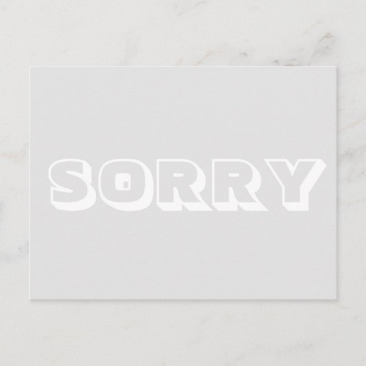すまん、薄灰色モダン白はっきりした ポストカード (正面)