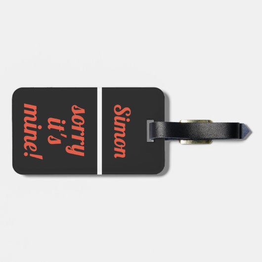 すまパーソナライズされたない私の | おもしろい白黒 ラゲッジタグ (裏面横)