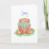 すみませんが、テディベアの花を許して下さい カード (正面)