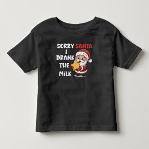 すみませんサンタさん、私が牛乳を飲んじゃいました トドラーTシャツ