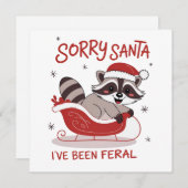 すみませんサンタさん 私は野生化してました 面白いクリスマス シーズンカード (正面/裏面)