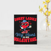 すみません女性たち 私の伯母は私のバレンタイン 面白いハートN カード (黄色い花)