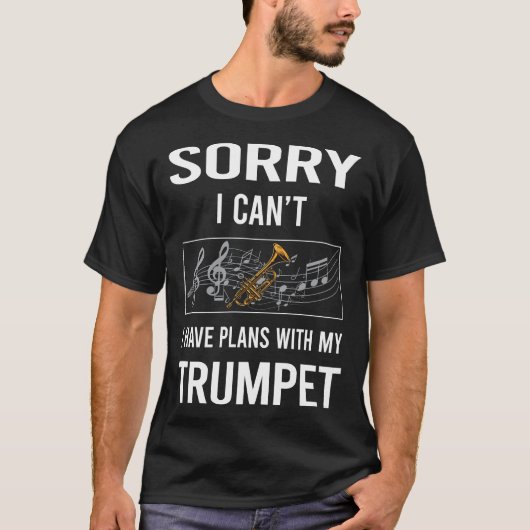 すみません トランペットができません Tシャツ (正面)
