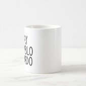 すみません、フクタルド語は話せません、フクタルド語は面白くない コーヒーマグカップ (中央)