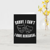 すみません、リハーサルがあるので。演劇のドラママスク カード (黄色い花)