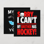 すみません、兄がホッケーがあるので行けない 招待状 (正面/裏面)