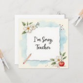 すみません、先生のご挨拶カード カード (正面/裏面インサイチュ)