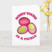 すみません、困ったことになった ピクルスにした赤いビートルエッグ カード (黄色い花)