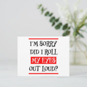 すみません、私は目を大きく見開いてしまいましたか？ イライラ 面白くない ポストカード (スタンド正面)
