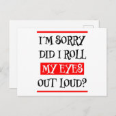 すみません、私、声に出して目を丸くしたかな 腹が立って退屈してるの ポストカード (正面/裏面)