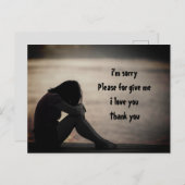 すみません、許してください。愛しています、ありがとう ポストカード (正面/裏面)