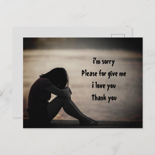すみません、許してください。愛しています、ありがとう ポストカード (正面/裏面)