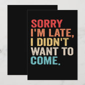 すみません、遅れて。来たくなかった、内向的な人   招待状 (正面/裏面)