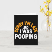 すみません、遅れました オン ファニー トイレ ユーモア アート カード (黄色い花)