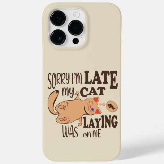 すみません、遅れました。私の猫が上に乗ってたんです Case-Mate iPhoneケース (裏面)
