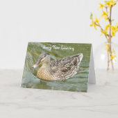 すみま離れせん、アヒルのグリーティングカード カード (黄色い花)