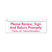 「すみやかに検討し、署名し、返却すること」 セルフインキングスタンプ (デザイン)