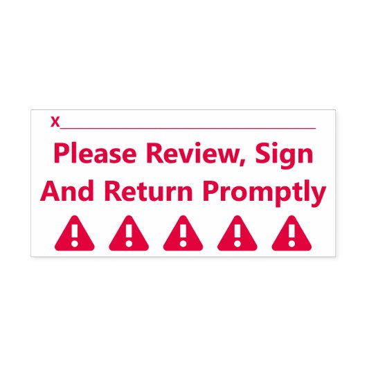 「すみやかに検討し、署名し、返却すること」 セルフインキングスタンプ (デザイン)