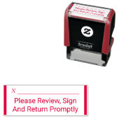「すみやかに検討し、署名し、返却すること」 セルフインキングスタンプ (インサイチュ)