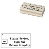 「すみやかに検討し、署名し、返却すること」 ラバースタンプ (押印)