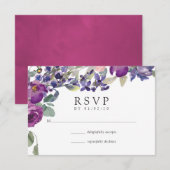 すみれとプラムの花嫁RSVP 出欠カード (正面/裏面)