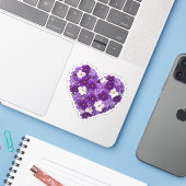 すみれのハート 2月の誕生花 シール (ノートパソコンとiPhone)