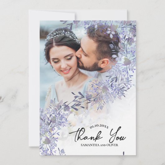 すみれの庭の結婚式フォトサンクスカード セーブザデート (正面)