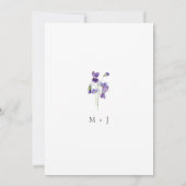 すみれの水彩画 ミニマリストのエレガントな結婚式 招待状 (裏面)